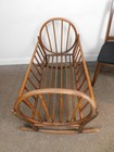 Antique 1890s Handmade 39 w Bentwood Rocking Cradle Jenny Lind Baby Furniture Vg