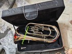 Euphonium 4 Valve Horn Pure Brass Metal In Chrome Polish cushion Case  Free Ship