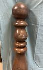 Vtg Salvage Turned Pine Wood Finial  Bed Newel  Porch Posts  columns 43 5    Tall