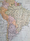 1920 South America Vintage Map Brazil Argentina Peru Original 11 5 X 9 5 - C10-9