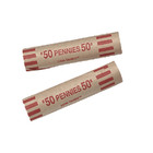 Transline Preformed Penny Coin Wrappers - 100 Count Red Paper Cent Tubes