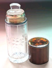 Tiffany   Co France Sterling Guilloche Enamel Vanity Jar Set 3pc 1890s Crystal