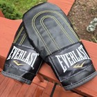Everlast Speed Bag Training Workout Mitts Gloves Black With White Piping Euc 