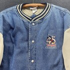 Rare Vintage 90s Disney Varsity Jacket 45 Years Of Magic Denim Coat Size Xl
