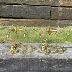 Pair Of Vintage Art Deco Solid Brass Candle Sconces   Vintage Ornate Wallcandler