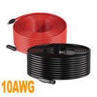 1 Pair Black red Solar Panel Extension Cable Wire Solar Connectors 10 Awg Gauge