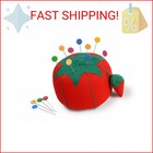 Dritz Large Tomato Pin Cushion With Strawberry Emery - 4 Inch Sewing Pincushion 