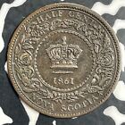 1861 Nova Scotia 1 2 Cent Half Cent Lot t0198 Nice 