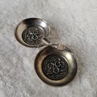 Set Of 2 Vintage Silver Floral Ashtrays 