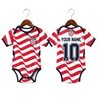 Personalized Usa Soccer Baby Bodysuit  Custom Name Number Football Outfit