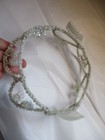 Bridal Beaded Crown Vintage Tiara White Faux Pearls Handmade Princess Wedding