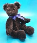 Vintage Miniature Teddy Bear Blue-black Velvet Paw Pads   Glass Eyes 7  Rare