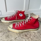 Vintage 1980s Converse Hi Tops Red Made In Usa Box Logo Chucks Sneakers Mens 11