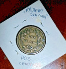 1863 Peru Dos 2 Centavos Radiant Sun Copper Nickel Coin Xf
