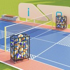 Ball Storage Bin Rolling Sports Ball Cart Metal Organizer Rack For Garage Black