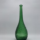 Vintage Mcm Emerald Green 15 5    Tall Hobnail Bubble Glass Bottle Decanter Vase