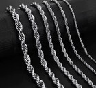 4mm Diamond Cut Solid 925 Sterling Silver Italian Rope Chain Men S Necklace