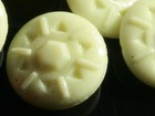 Uranium Snowflake Glass Buttons 18mm Lot 24pcs Vintage Czech