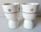 Vintage United States Lines Gray Stars Set Of 2 Egg Cups