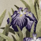 Vintage Iris Stitchery Needlework Embroidery Handmade Purple Iris Custom Frame