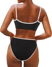 Suuksess Women High Waisted 2 Piece Bikini Set Cheeky High Cut Bandeau Swimsuit