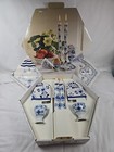 Royal Copenhagen 2 1 8  Blue Fluted Egg Cups Breakfast Set Candle Covers Nib