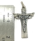 Pope John Paul Ii Crucifix Pendant     Ad Limina 2004     Italy     Silver Tone