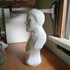 Poincare Figural Bust Hand Blown Milkglass Bonbon Chocolate Candy Bottle 1900