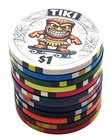 New - Tiki Poker Chip Sample Pack Ceramic Poker Chips Designed By Chipdaddy