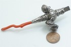 Antique English Sterling Silver Baby s Rattle Whistle Coral Teething Peg C1800s