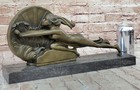 Signed Nude Girl Toward Destiny By Gennarelli Bronze Sculpture Hot Cast Figurine