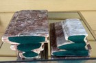Vintage Pink Marble Bookends Art Deco Style Marbled Granite