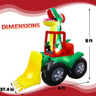 6 Ft Christmas Inflatable Yard D  cor  Dinosaur Driving Loader