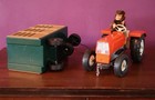 Rare Steiff  Vintage Tractor Transport 1960s Teddy Bear Logo Germany With Jocko 