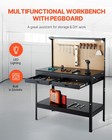 Vevor Workbench 242 5 Lbs 47 2-inch Heavy Duty Workbench With Pegboard Outlets