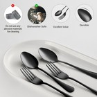 Spoons And Forks Set Black Silverware 24pcs Stainless Steel Dishwasher