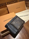 Louis Vuitton Monogram Leather Card Holder Brown Black With Box And Dust Bag