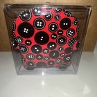New  Dritz Collectible Cushions Novelty Pin Cushion Red With Black Buttons