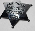 American Protective Services Ed Jones Co 6-point Star Security Badge Obsolete