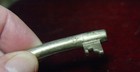 Antique Vintage Maritime Ship Purser Skeleton Key Barrel Lock Brass Job Tag