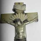 Vtg Antique Casket Coffin Nos Crucifix Jesus Plaque Funeral Cemetery Nos