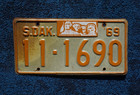 1969 South Dakota Mt Rushmore License Plate