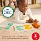 Fisher-price Wood Montessori Toy 1-2-3 Puzzle  American Montessori Society Seal