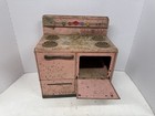 Vtg 1950 Wolverine Tin Litho Pink Toy Kitchen Stove Metal Retro Collectible Rust