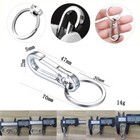 48pcs Keychain Key Ring Carabiner Clip Keyring Chain Fob Holder Silver Metal Usa