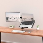 Wali Single Lcd Monitor Desk Mount Fully Adjustable Stand With Extra Laptop Tray