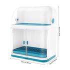 Organizer Storage Cup Holder Kitchen 2-tier Dish Drying Rack With Lid Cover Set