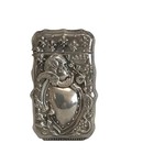 Sterling Silver Antique Edwardian Match Safe Vesta Case Cherub Angel Signed 15g