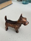 Vintage Cast Metal Scotty   Scottish Terrier westie 3  Figure Bronze Tone Hollow