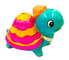 Vtg 1960s Holiday Fair Turtle Coin Bank Love Colorful With Label Stopper Japan